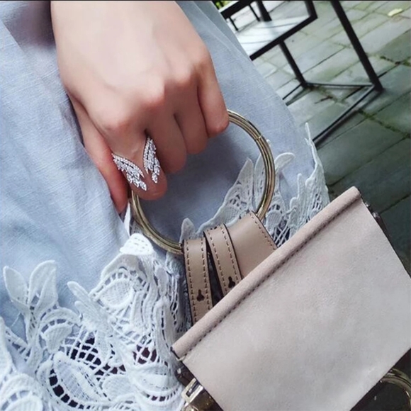 Silver Angel Style Wings Adjustable Ring - Picture 7 of 9